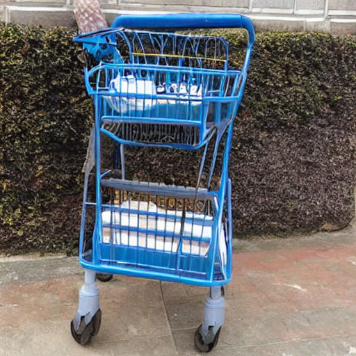 Shopping trolly Boudica spikes on the wheels by Julian Thomson - Playground