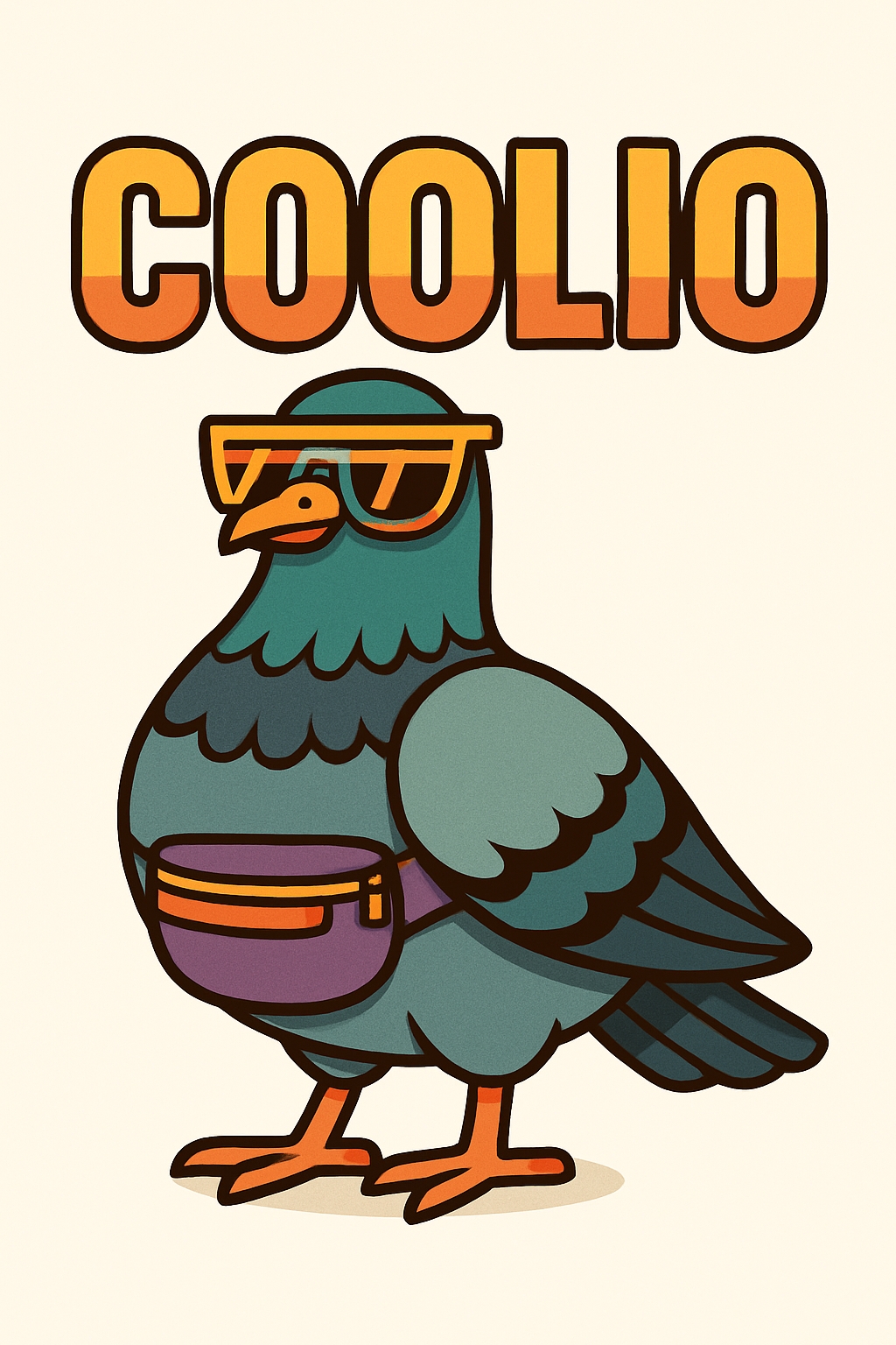 Hipster Teal Pigeon with Sunglasses and Fanny Pack T-Shirt