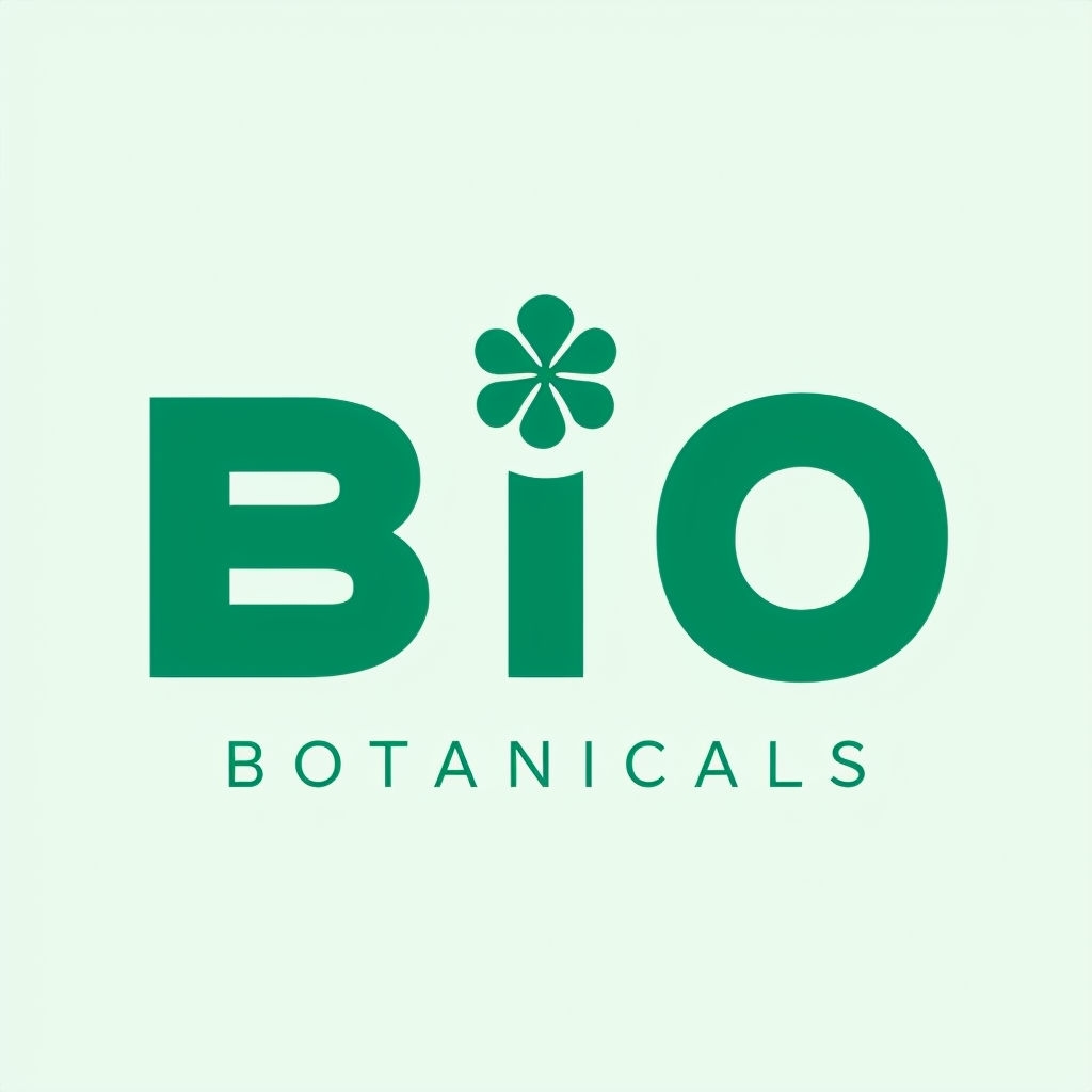Minimalist Dark Green BIO Botanicals Logo on Mint Background