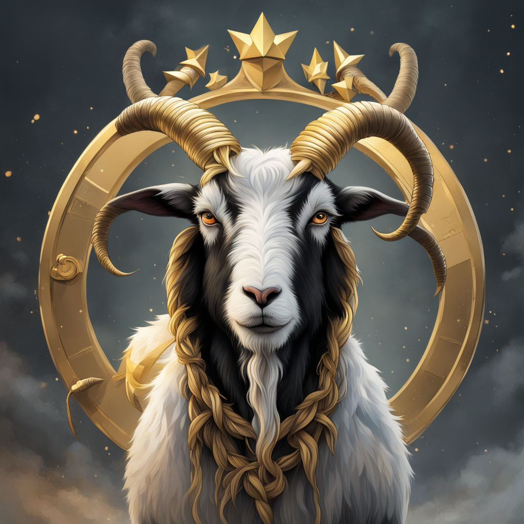 Heiðrún the goat with the golden horns from Norse mythology by Renato ...