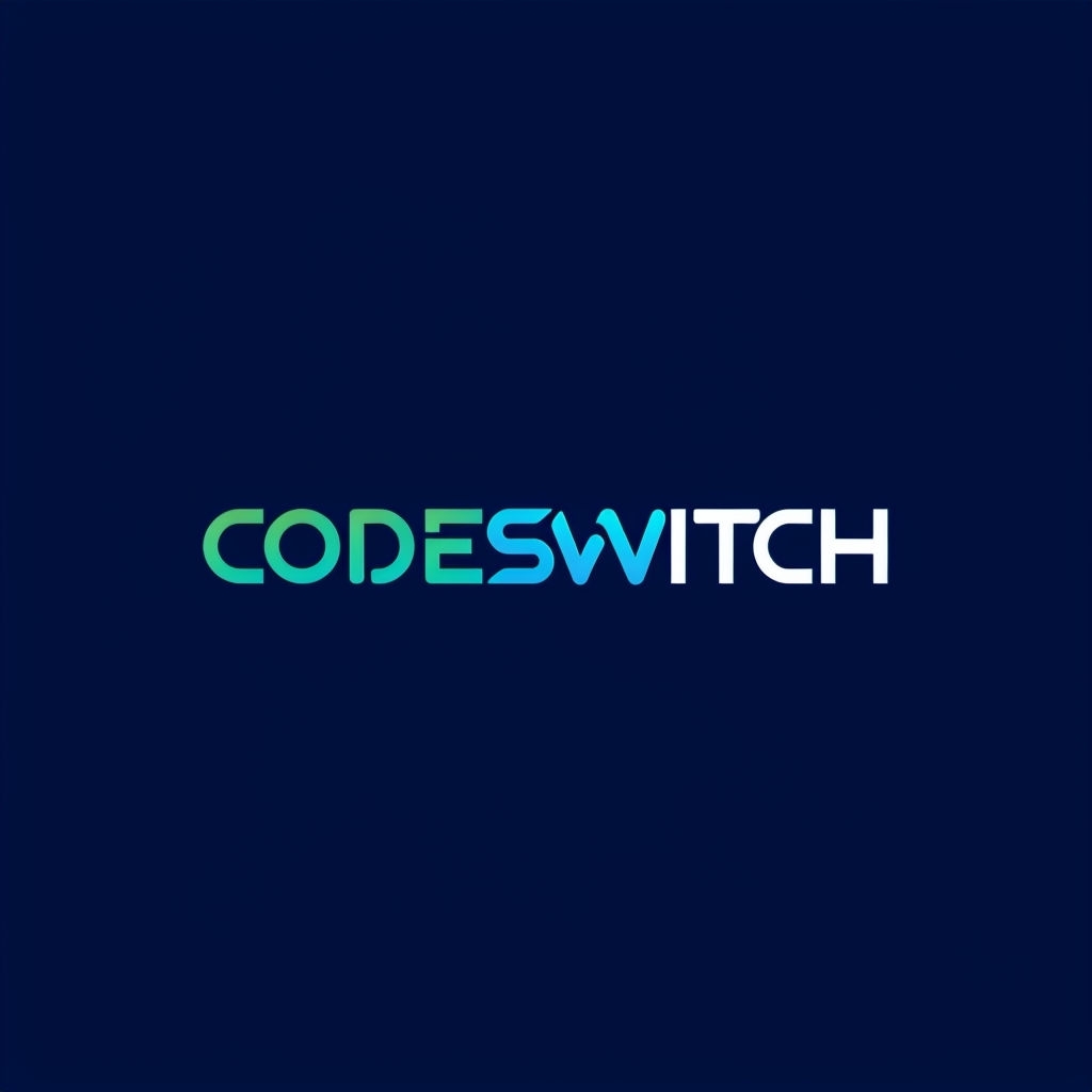 Dynamic Minimalist CODESWITCH Logo Design with Chevron Symbol