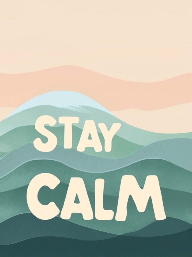 Stay Calm Gentle Ocean Waves Graphic Design Poster