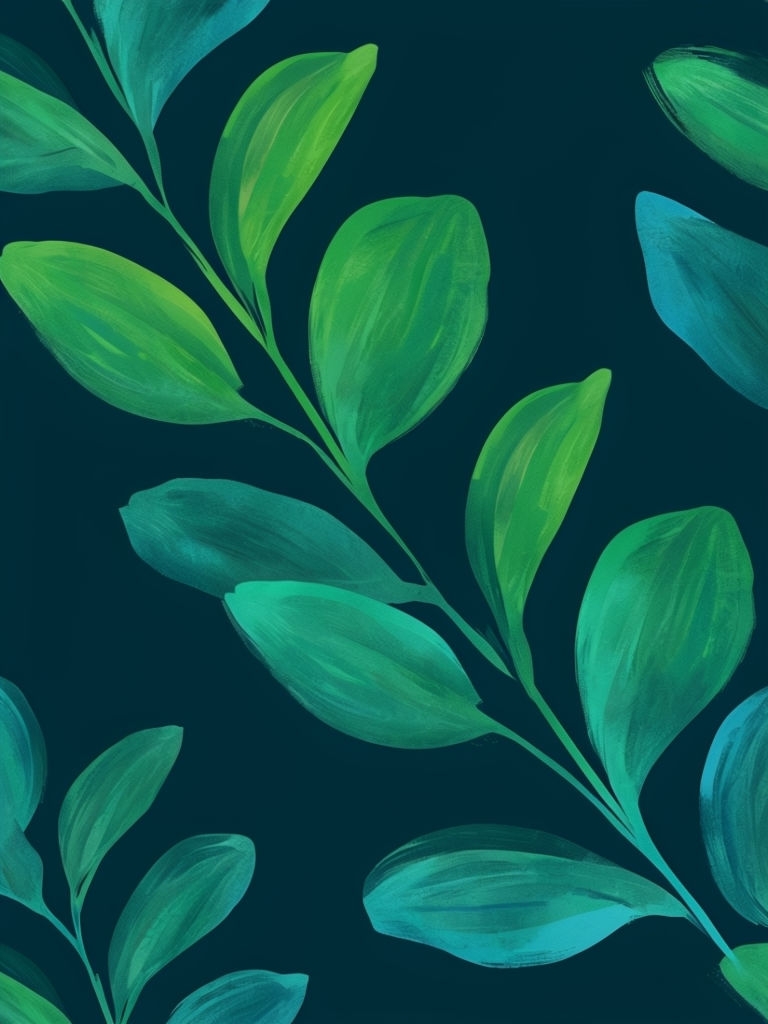 Stylish Modern Seamless Plant Leaves Pattern Phone Case Cover