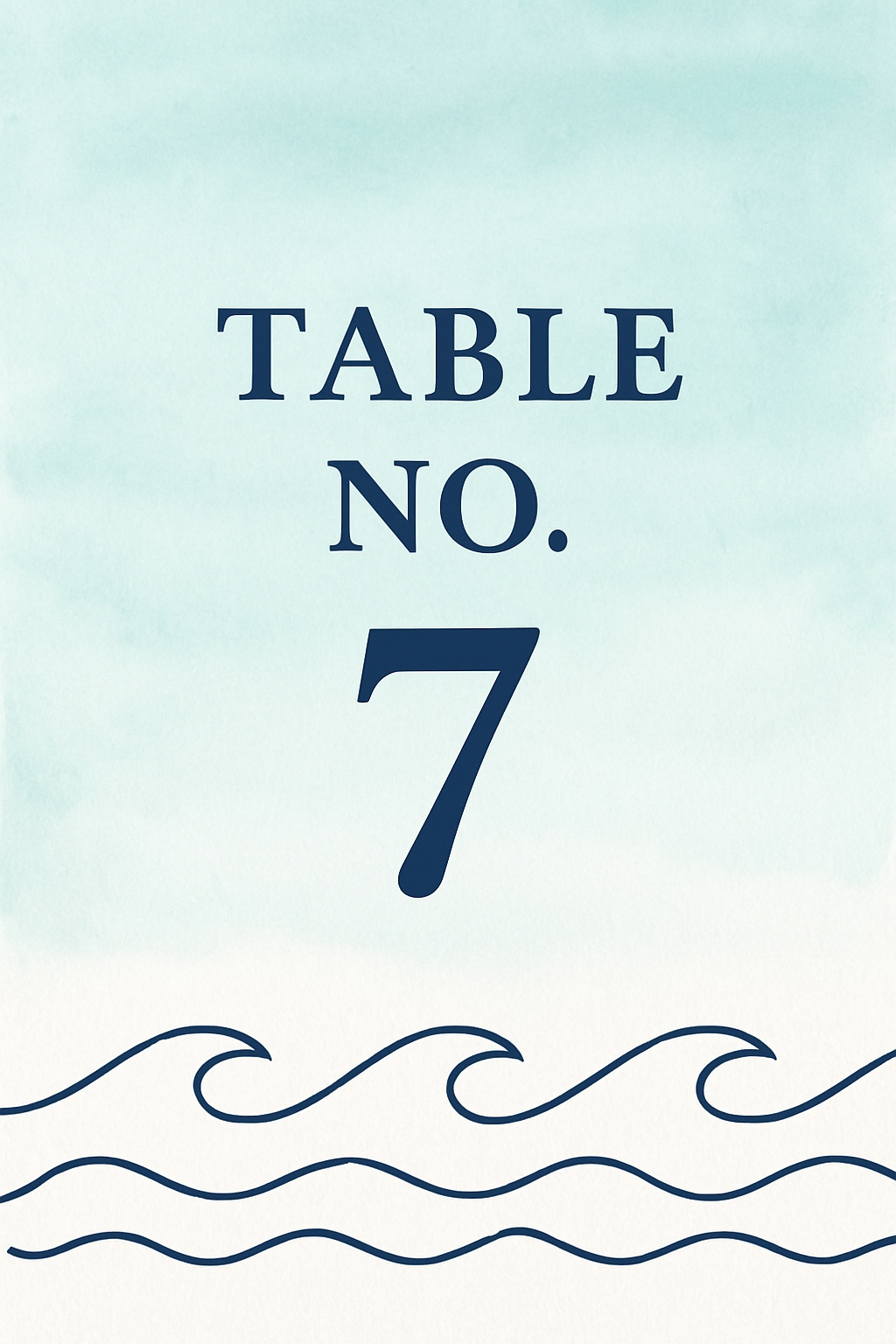 Nautical Minimalist Table No. 7 Modern Event Sign