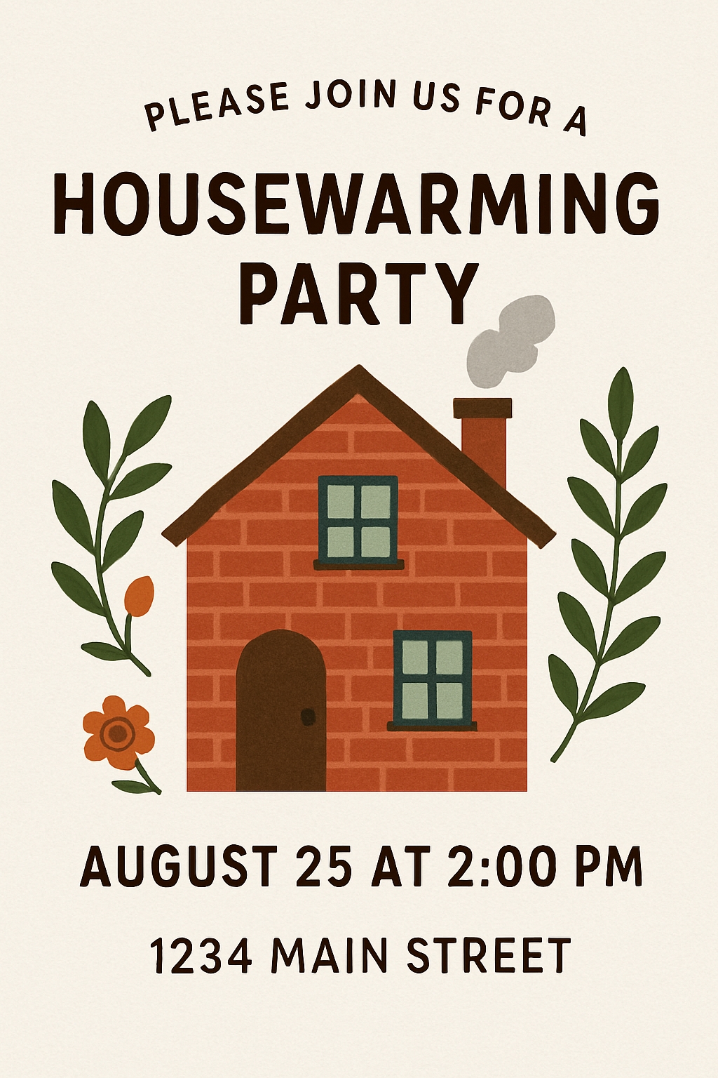 Minimalist Housewarming Party Invitation with Modern Design Cards & Invites