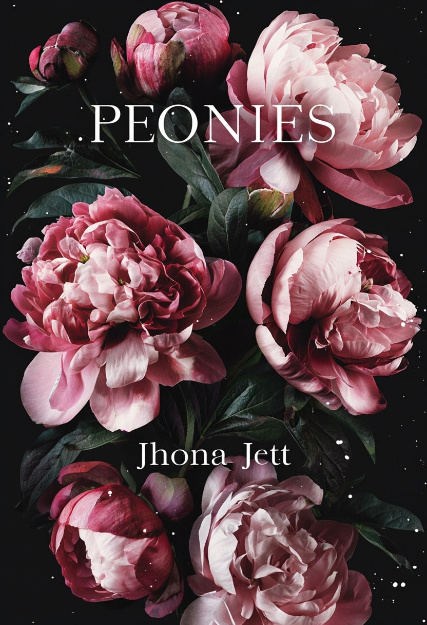 Dark Romantic Peonies Blooming Floral EBook Cover Design