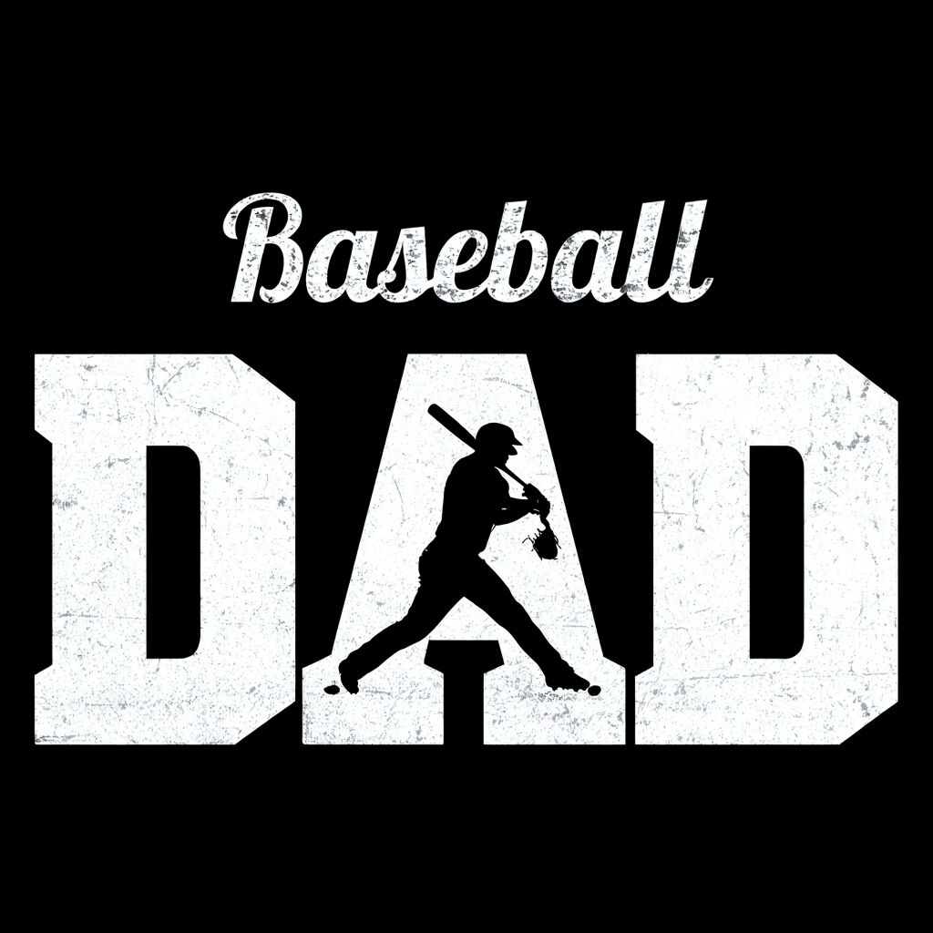 Vintage Baseball Dad Graphic Design T-Shirt
