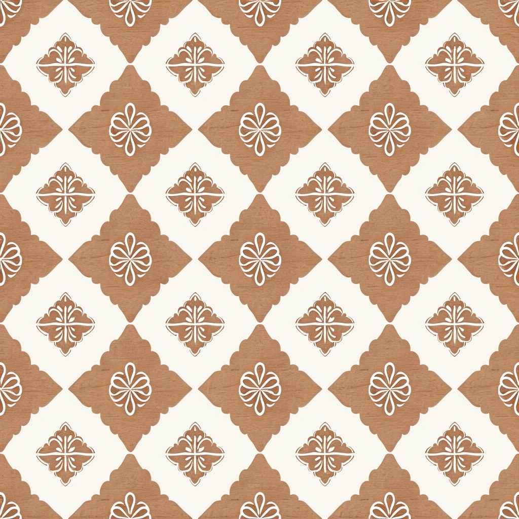 Elegant Light Brown Diamond Motif Seamless Pattern Design