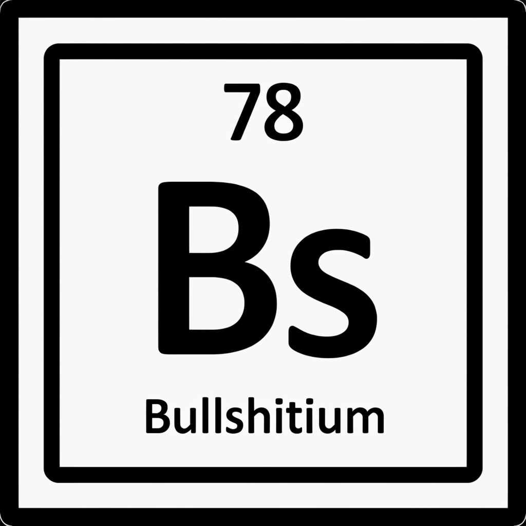 Minimalist Bullshitium Chemical Element Design T-Shirt