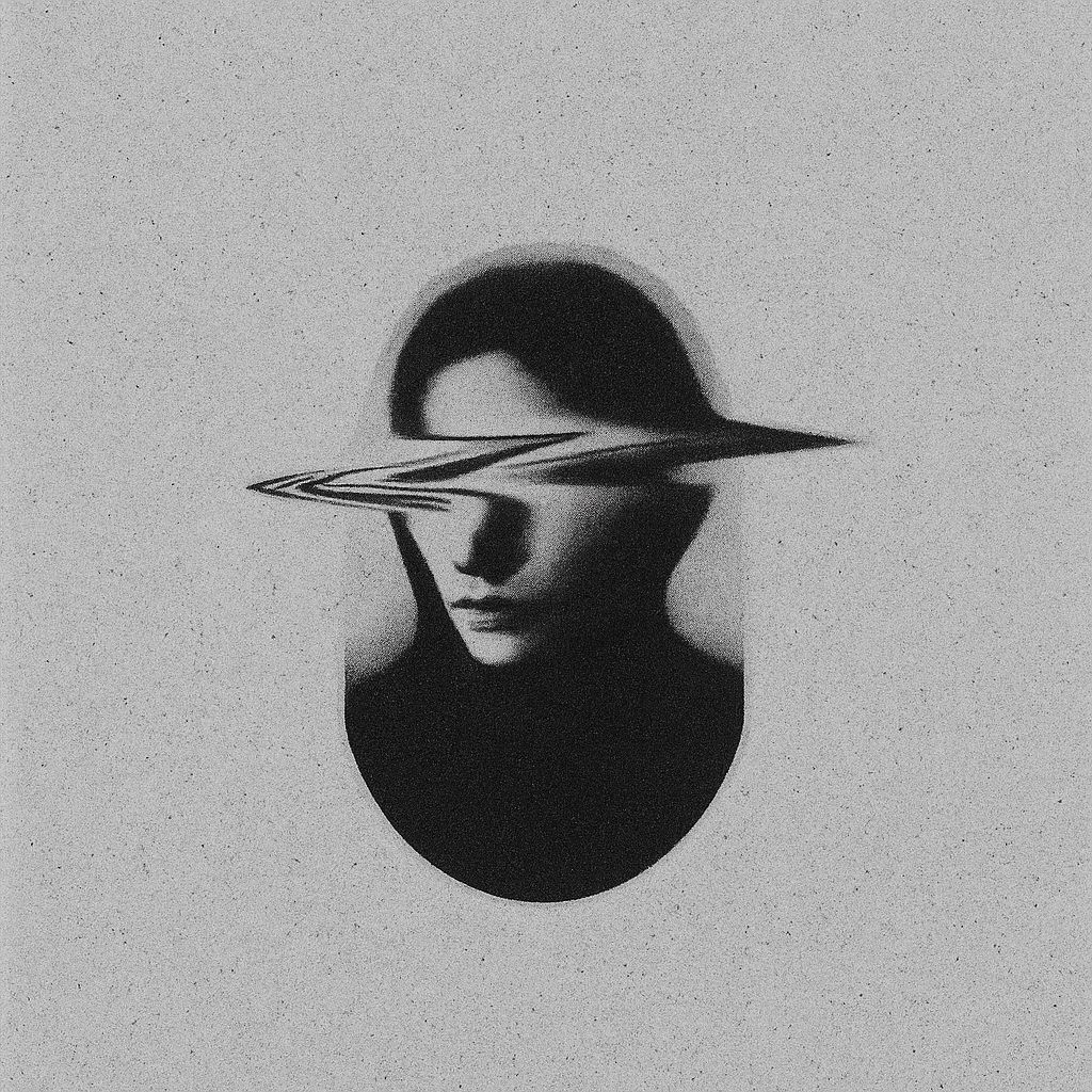 Glitch Effect Black and White Portrait Art T-Shirt