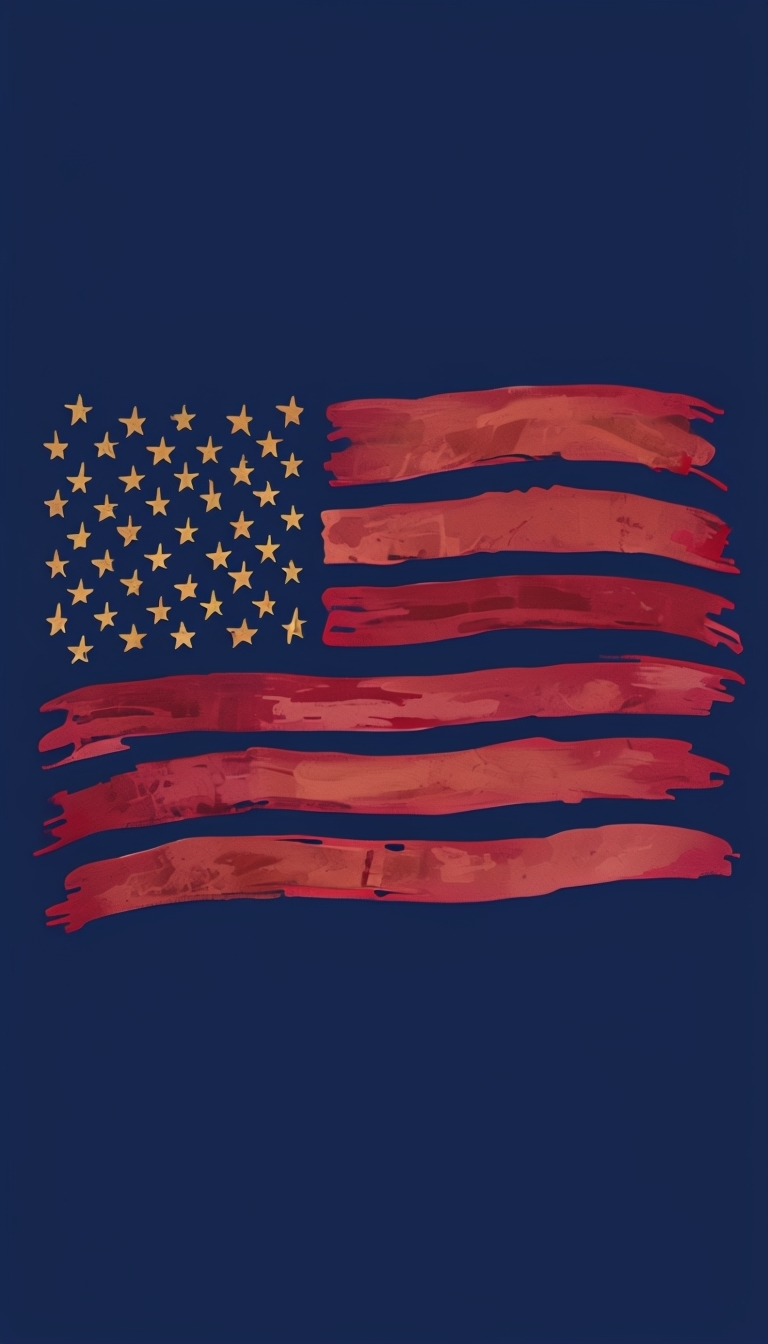 Modern American Flag Digital Art with Textured Brush Strokes Phone Case Cover