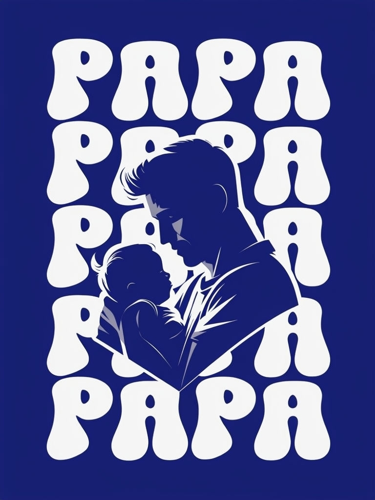 Tender Father and Child Silhouette Graphic T-Shirt