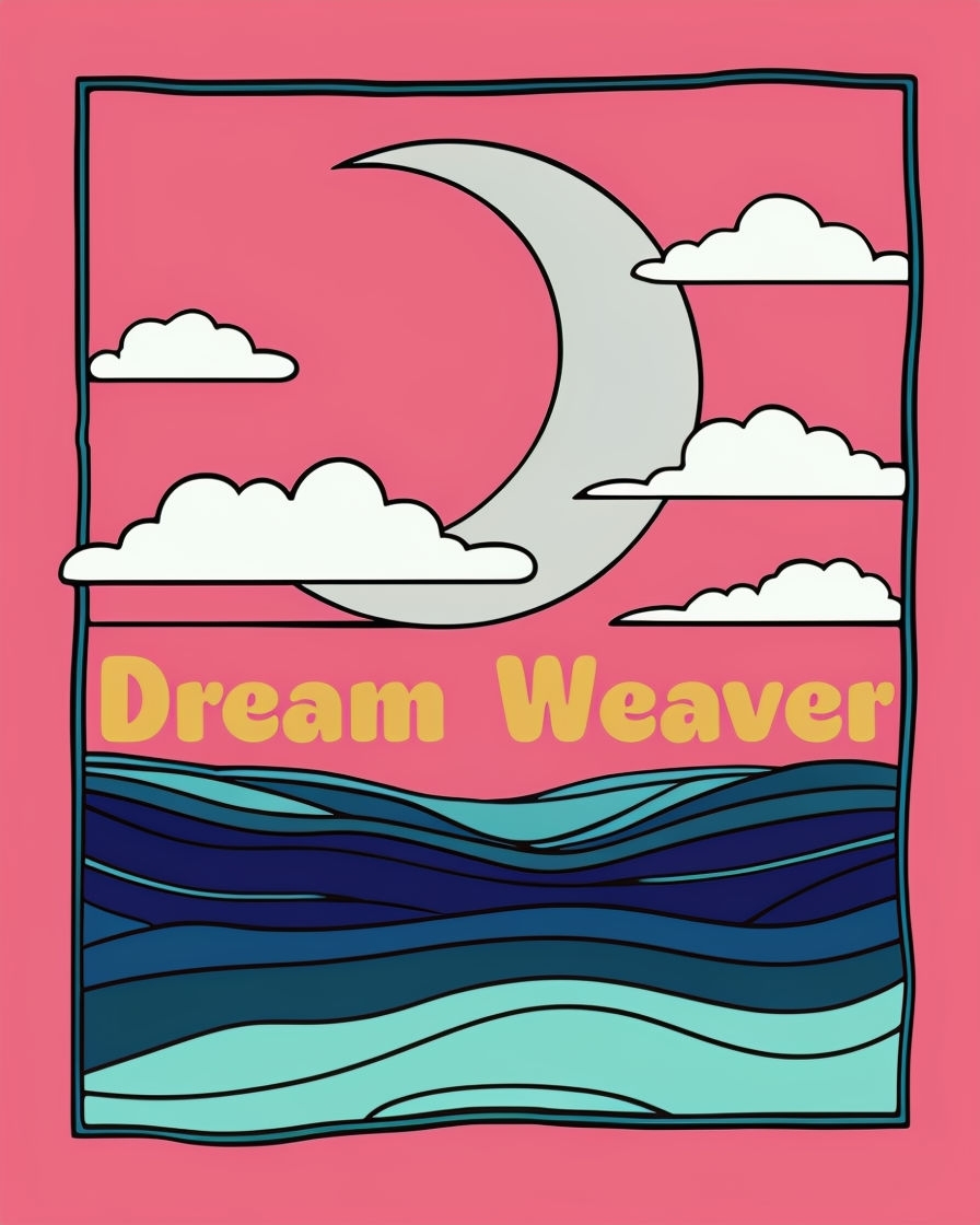 Dream Weaver Graphic Design with Clouds and Moon T-Shirt