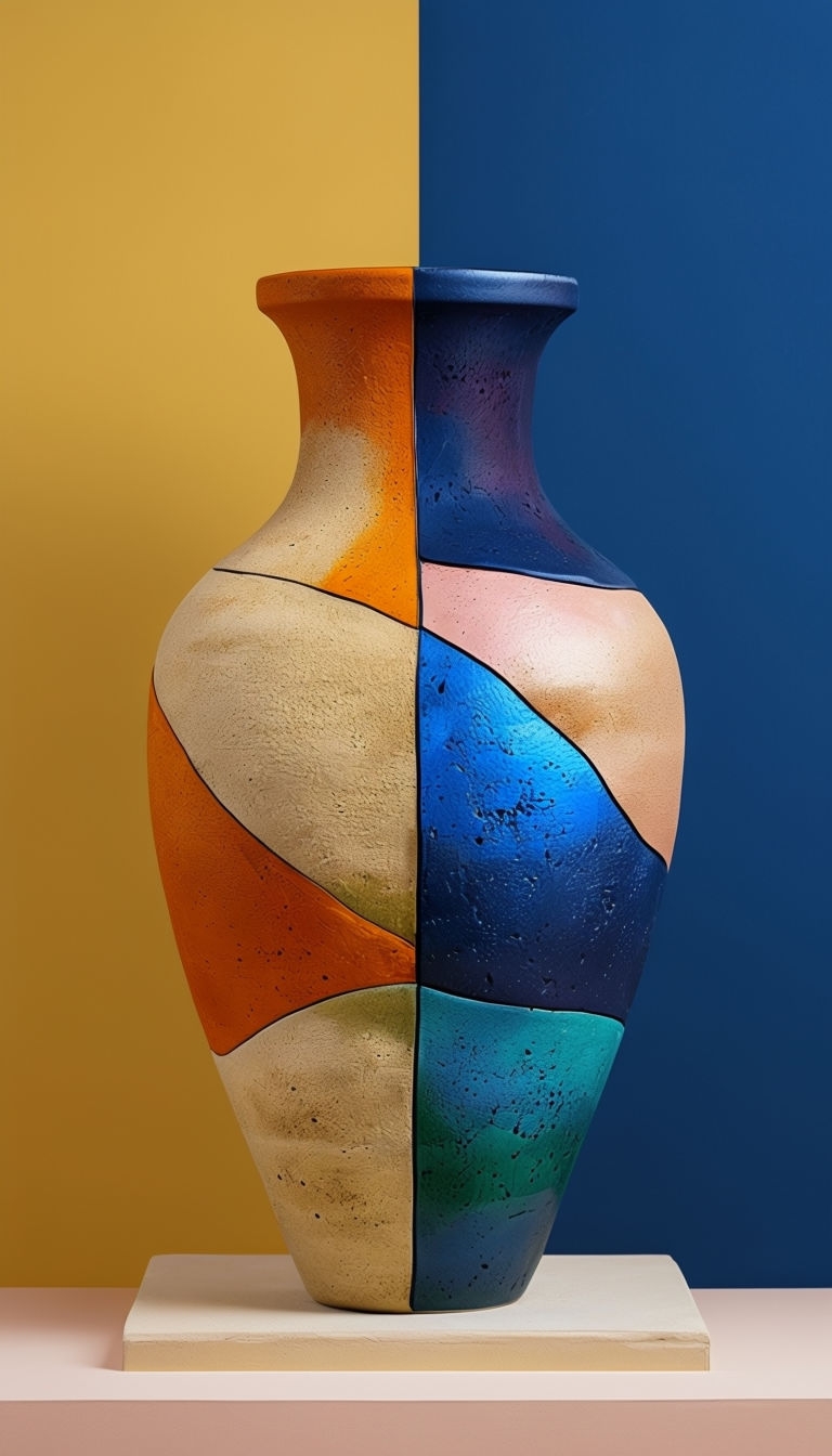 Colorful Contemporary Ceramic Vase Still Life Mobile Wallpaper
