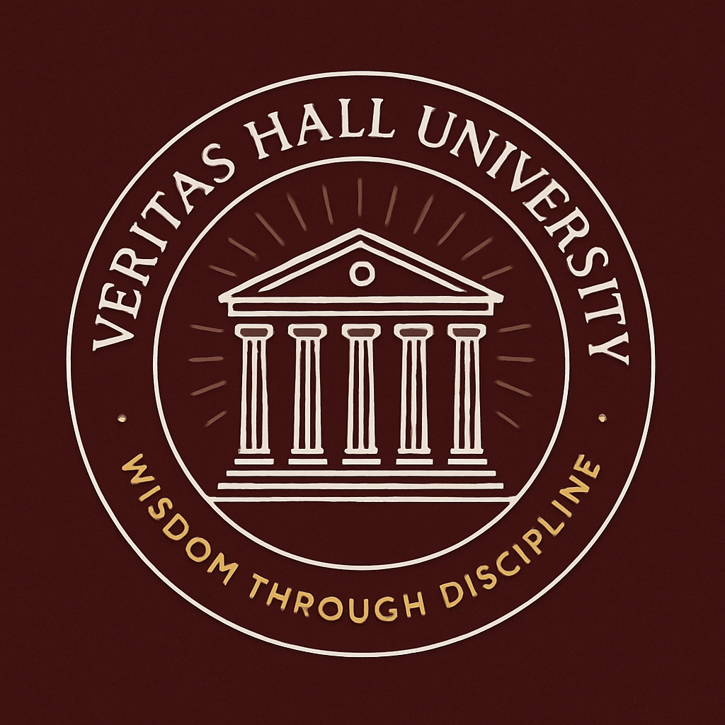 Elegant Veritas Hall University Emblem Design Logo