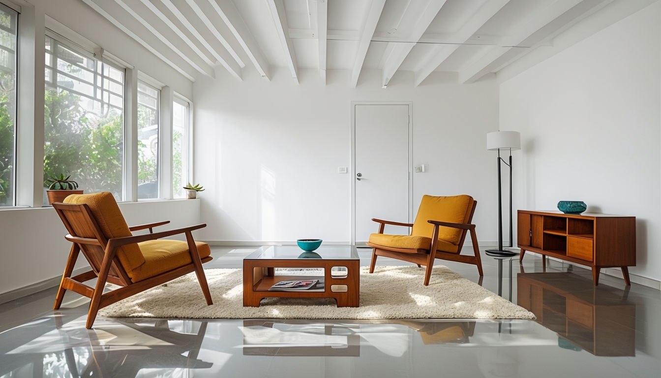 Modern Minimalist Living Room Virtual Background Design