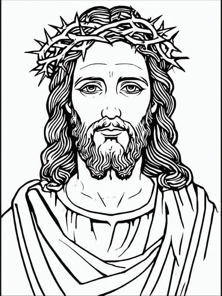 Serene Divine Figure Coloring Page for Creative Expression Coloring Book Pages
