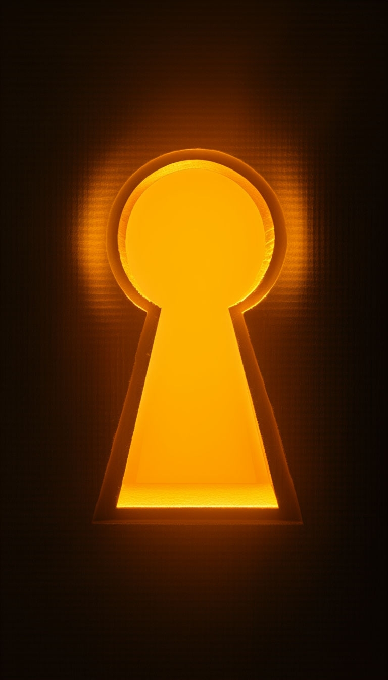 Golden Yellow Keyhole Cutout on Dark Background Phone Case Cover