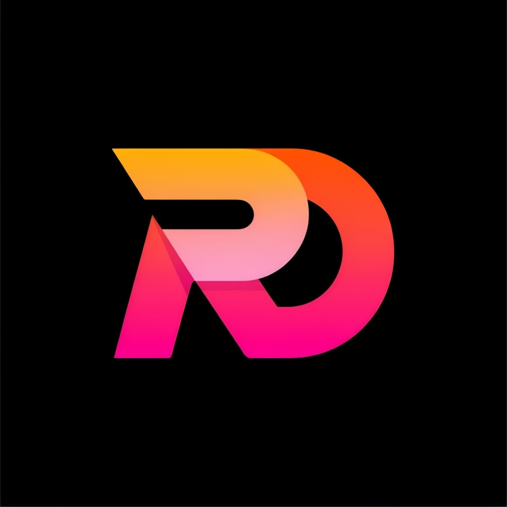 Modern Gradient RD Minimalist Logo Design Monogram