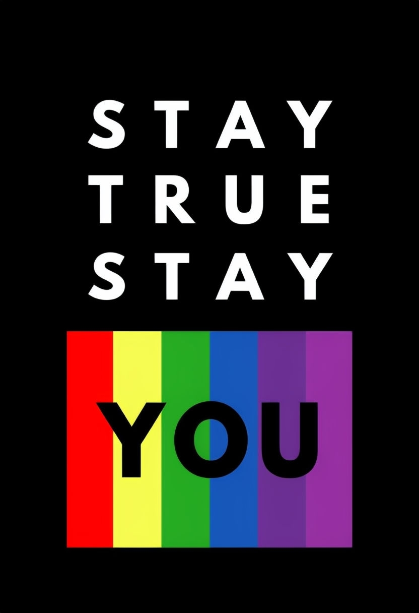 Stay True Stay You Inspirational Typographic Poster