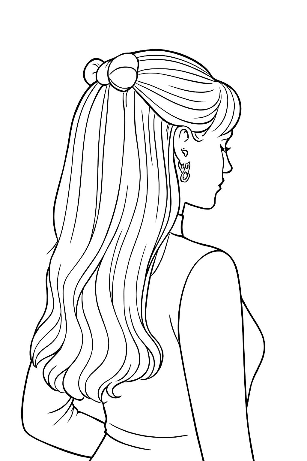 Gorgeous girl coloring page
