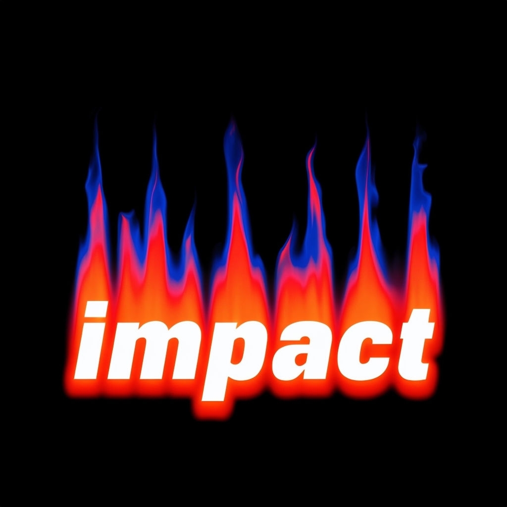 Fiery 3D Impact Text Design with Dynamic Flame Effects Spotify Album Cover