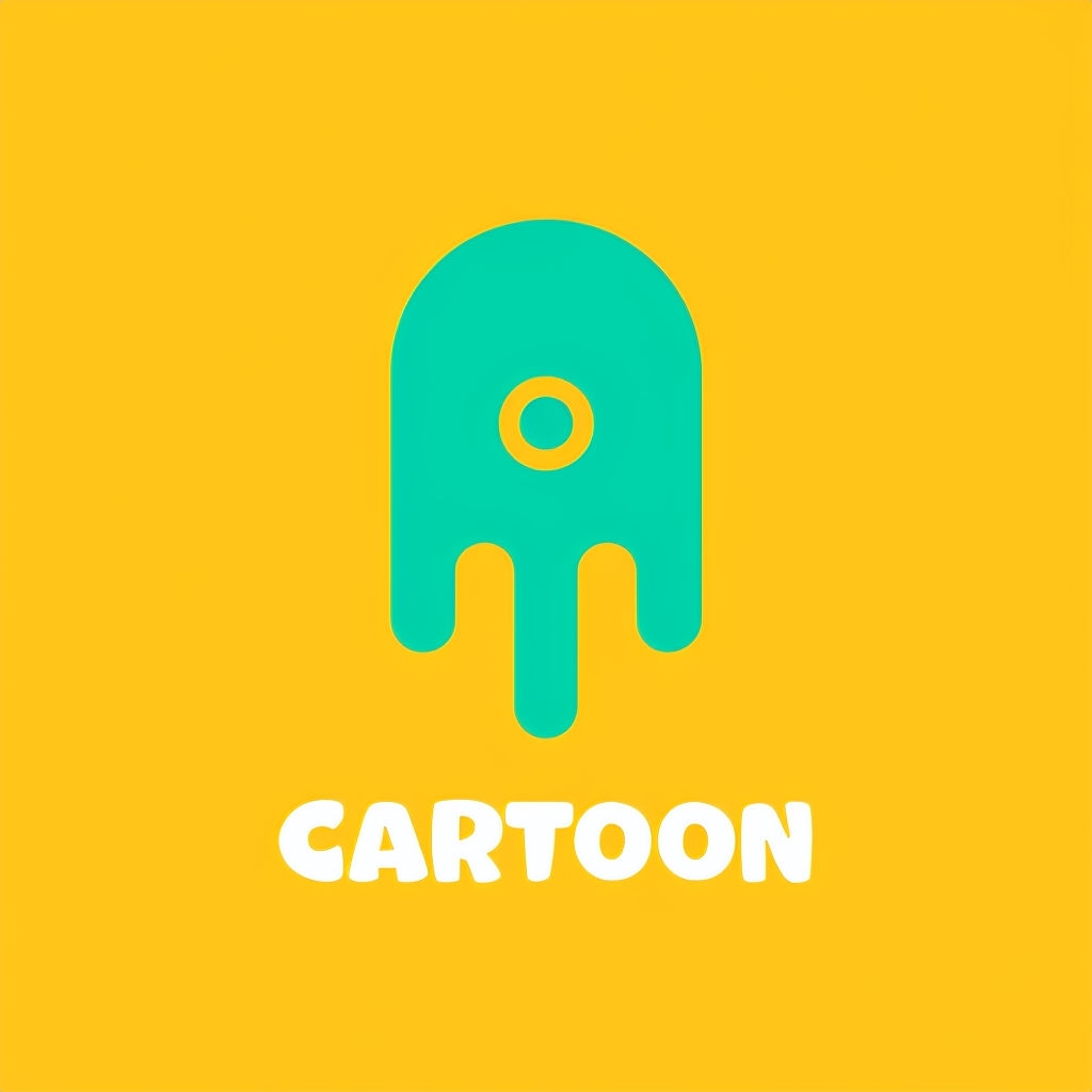 Teal Ghost Cartoon Minimalist Logo Design with Bold Text