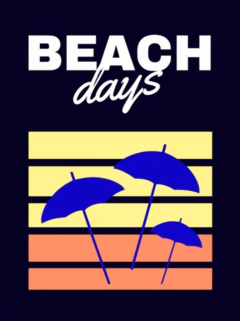 Retro Beach Days Minimalist Design T-Shirt