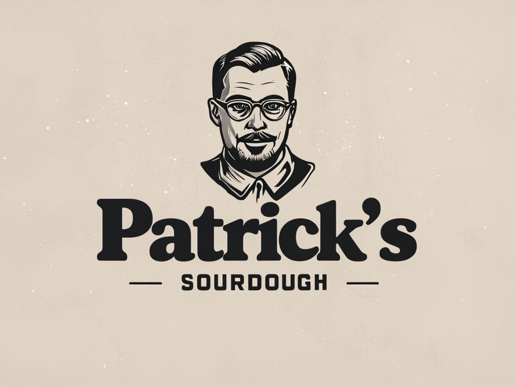 Patrick's Sourdough Minimal Vintage Logo With Man