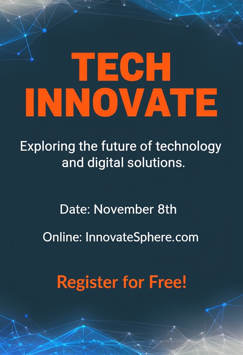 Modern Tech Innovate Promotional Flyer Design with Clean Typography Flyers