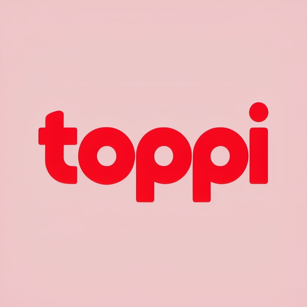 Minimalist Toppi Logo Design on Light Pink Background Logo