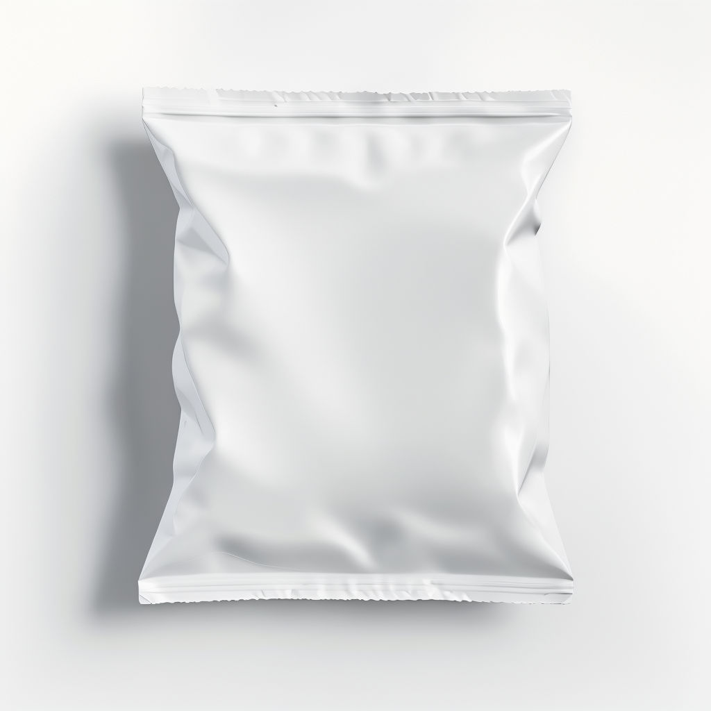 Minimalist Smooth White Snack Bag Illustration Art