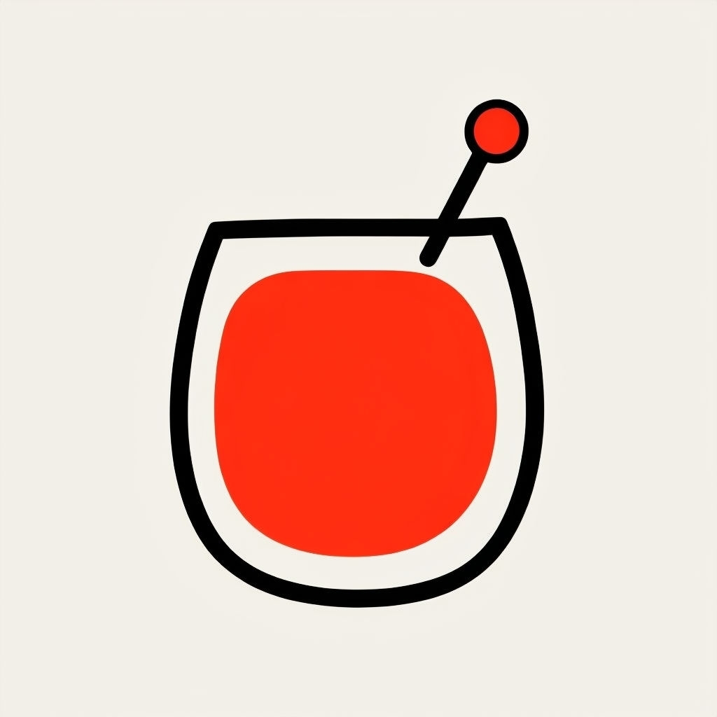 Minimalist Abstract Cocktail Glass Illustration Logo