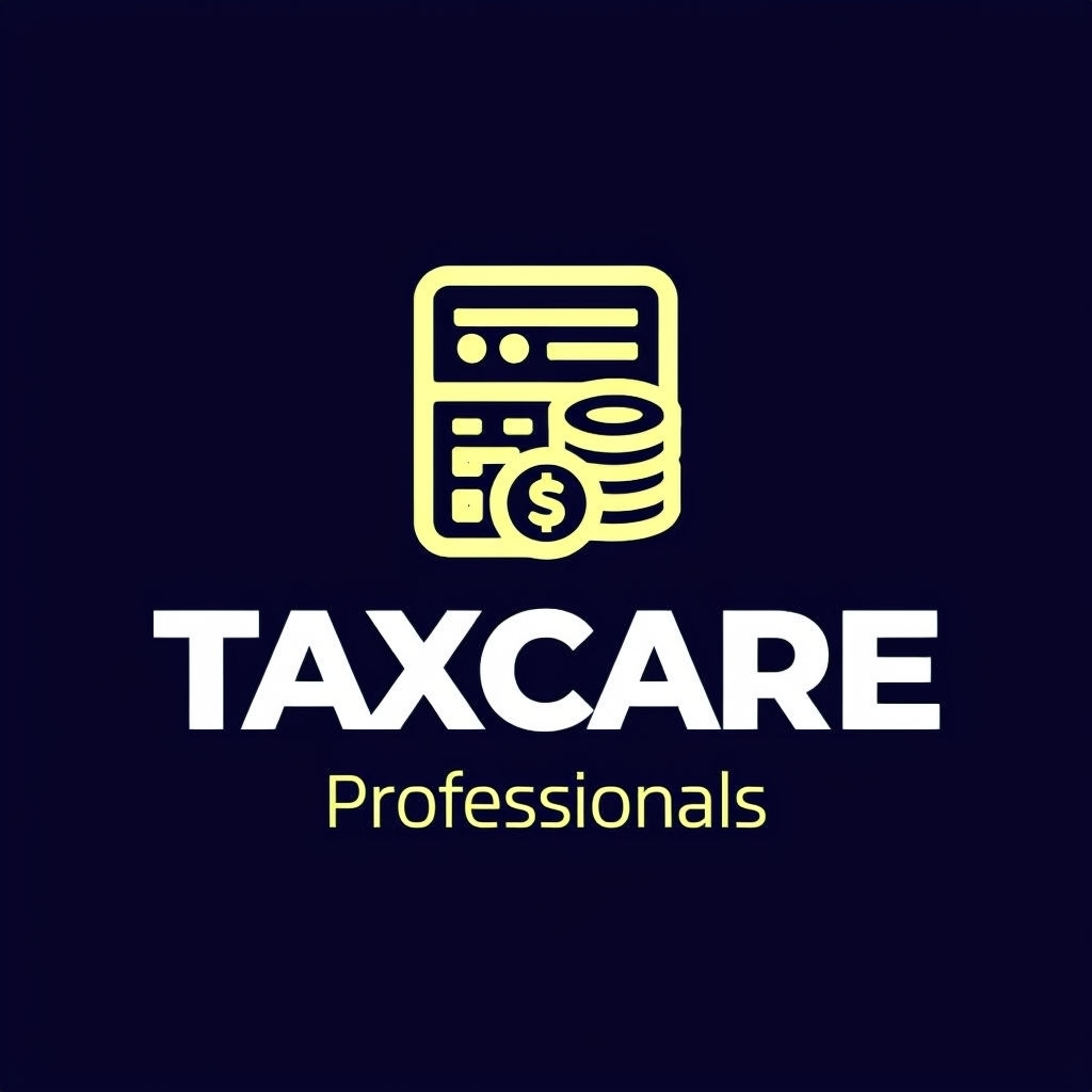 Minimalist Taxcare Professionals Logo Design with Calculator Icon